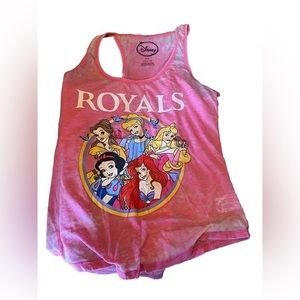 Disney pink sheer tank. Size Large. Royals pic. Princesss.